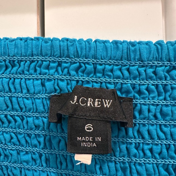 J. Crew Lobster Teal Smocked Dress 6 - Picture 6 of 6
